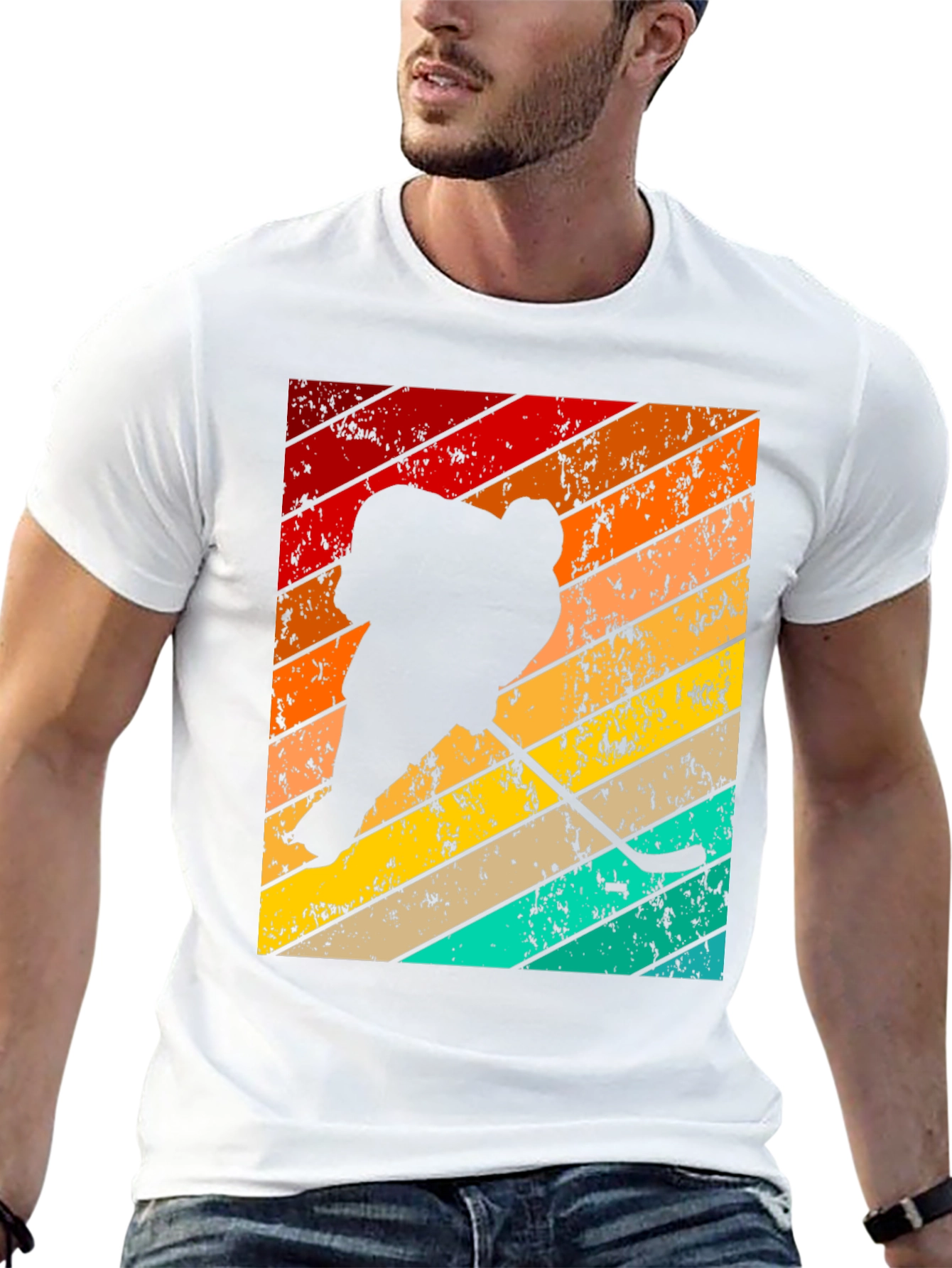 Retro Hockey Player T-Shirt