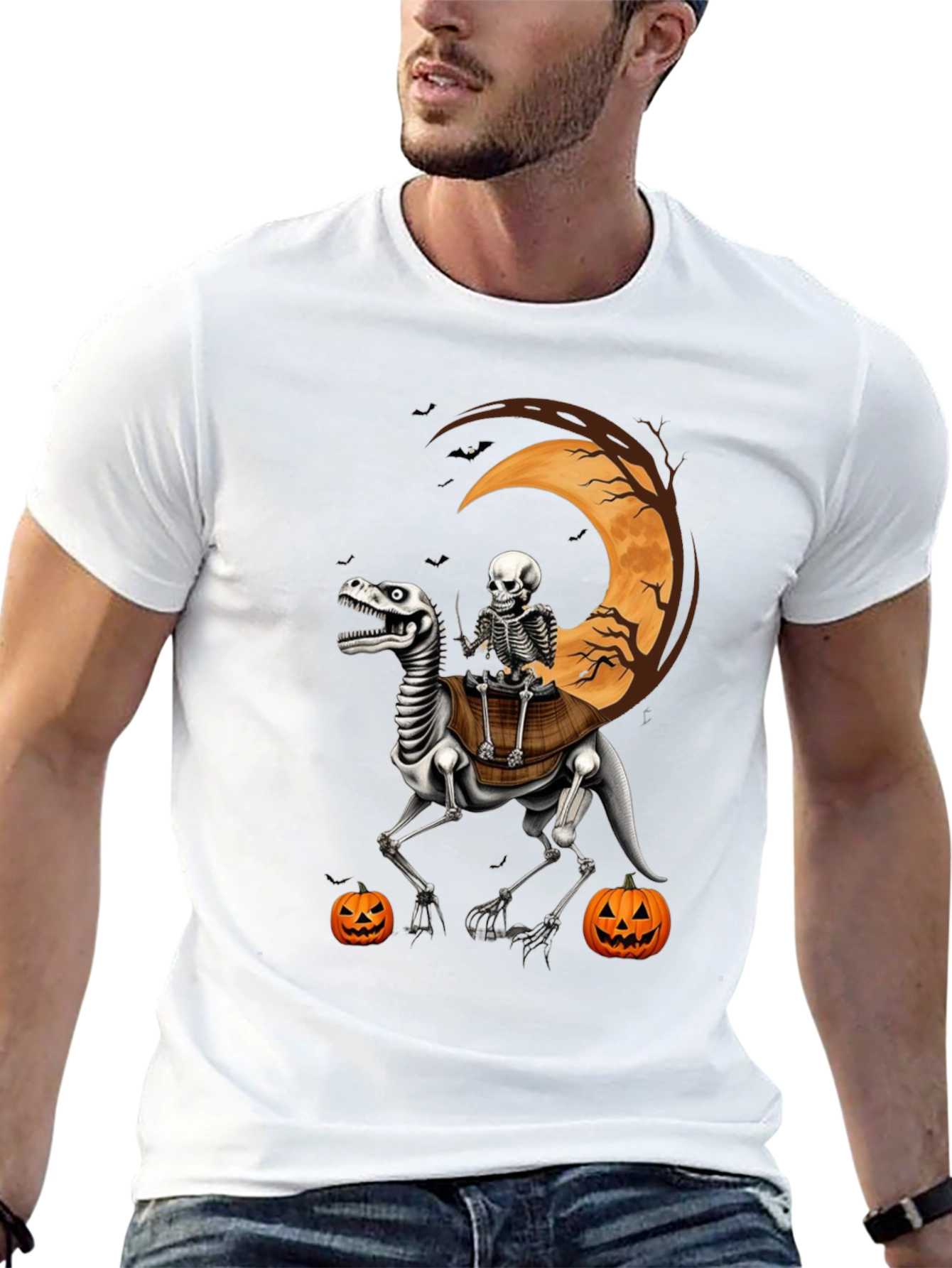 Halloween Skeleton Dinosaur T-Shirt