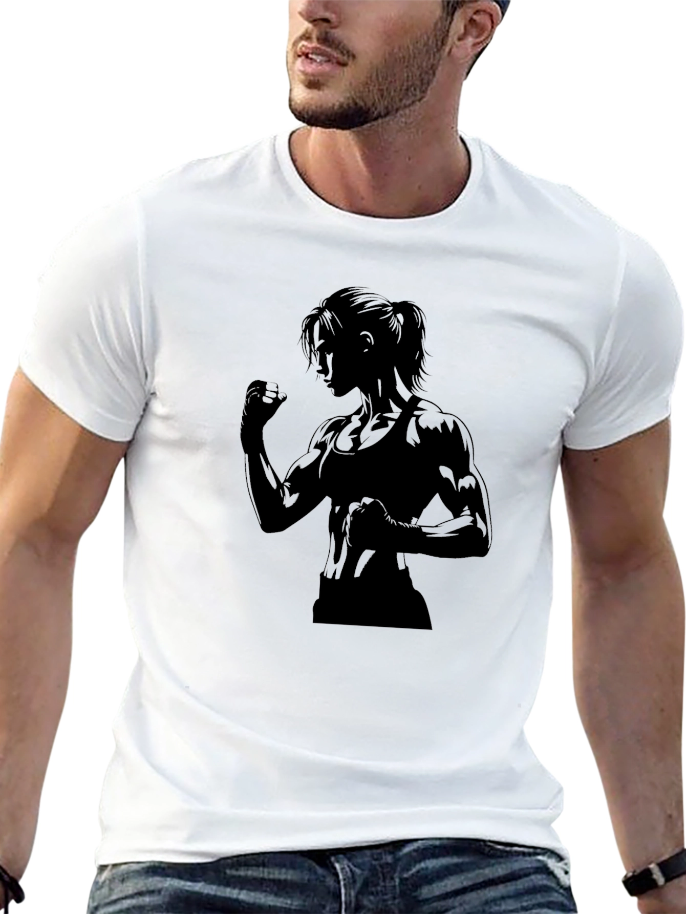 Silhouette Gym Girl Black Tee