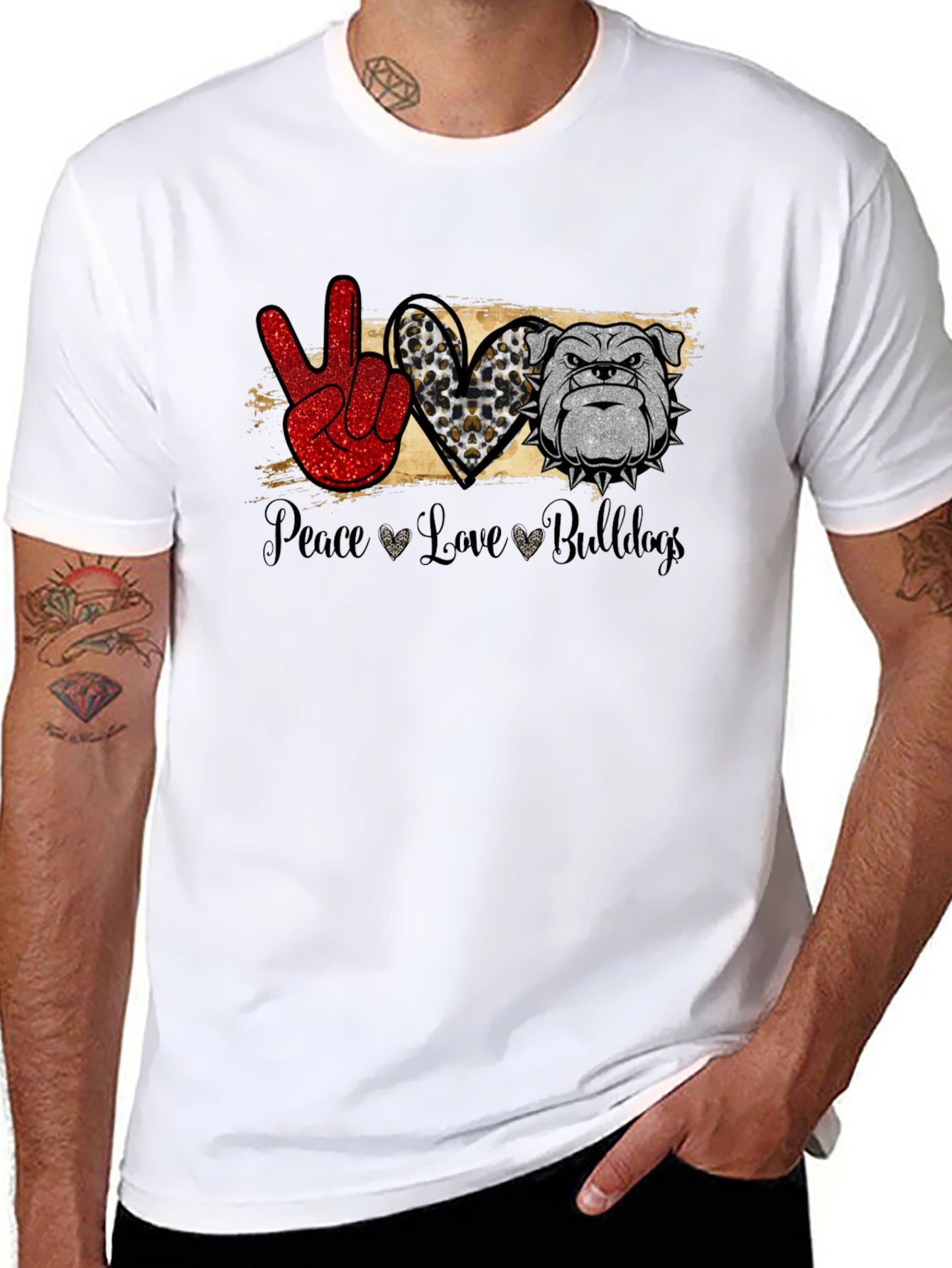 Peace Love Bulldogs T-Shirt
