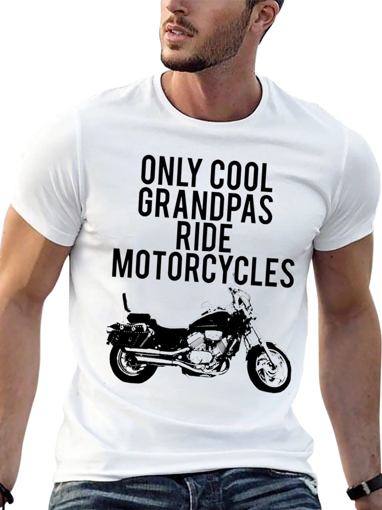 Cool Grandpas Ride Motorcycles Graphic T-Shirt