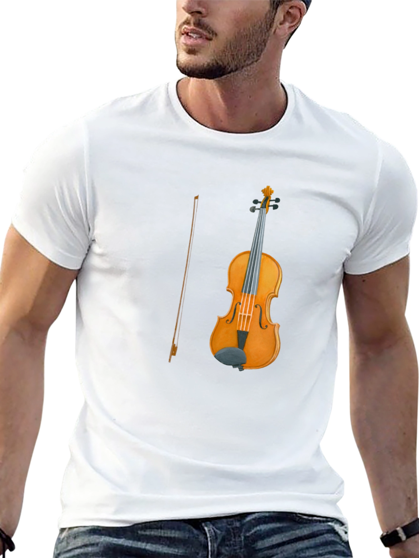 Violin Graphic Tee | Classic Instrument Design T-Shirt