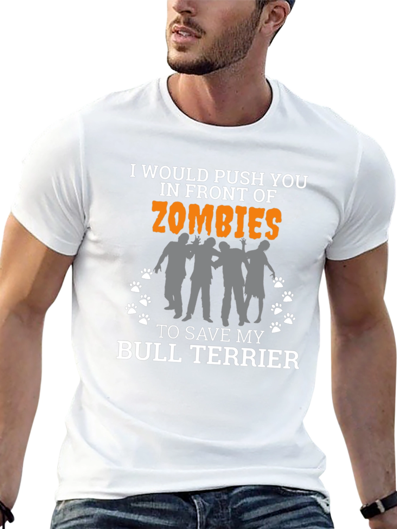 Zombie Bull Terrier Mens Black Graphic Tee