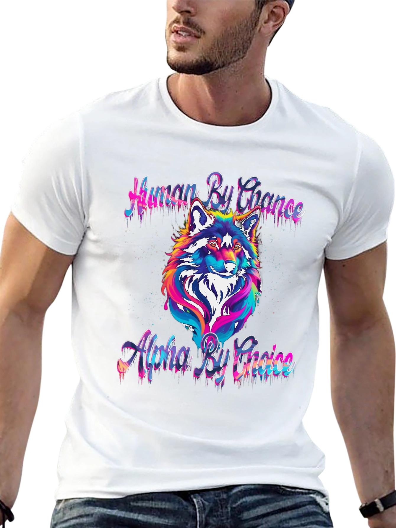 Human by Chance Alpha by Choice Wolf Graphic Tee