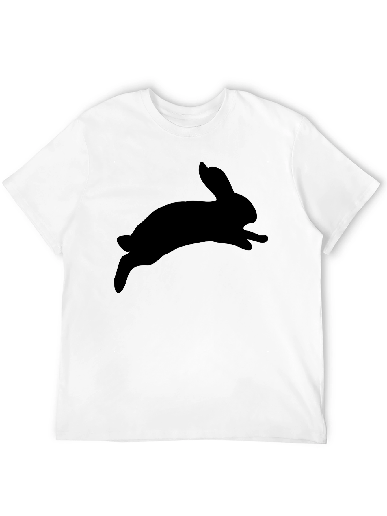 Mens Black Rabbit Silhouette Graphic T-Shirt