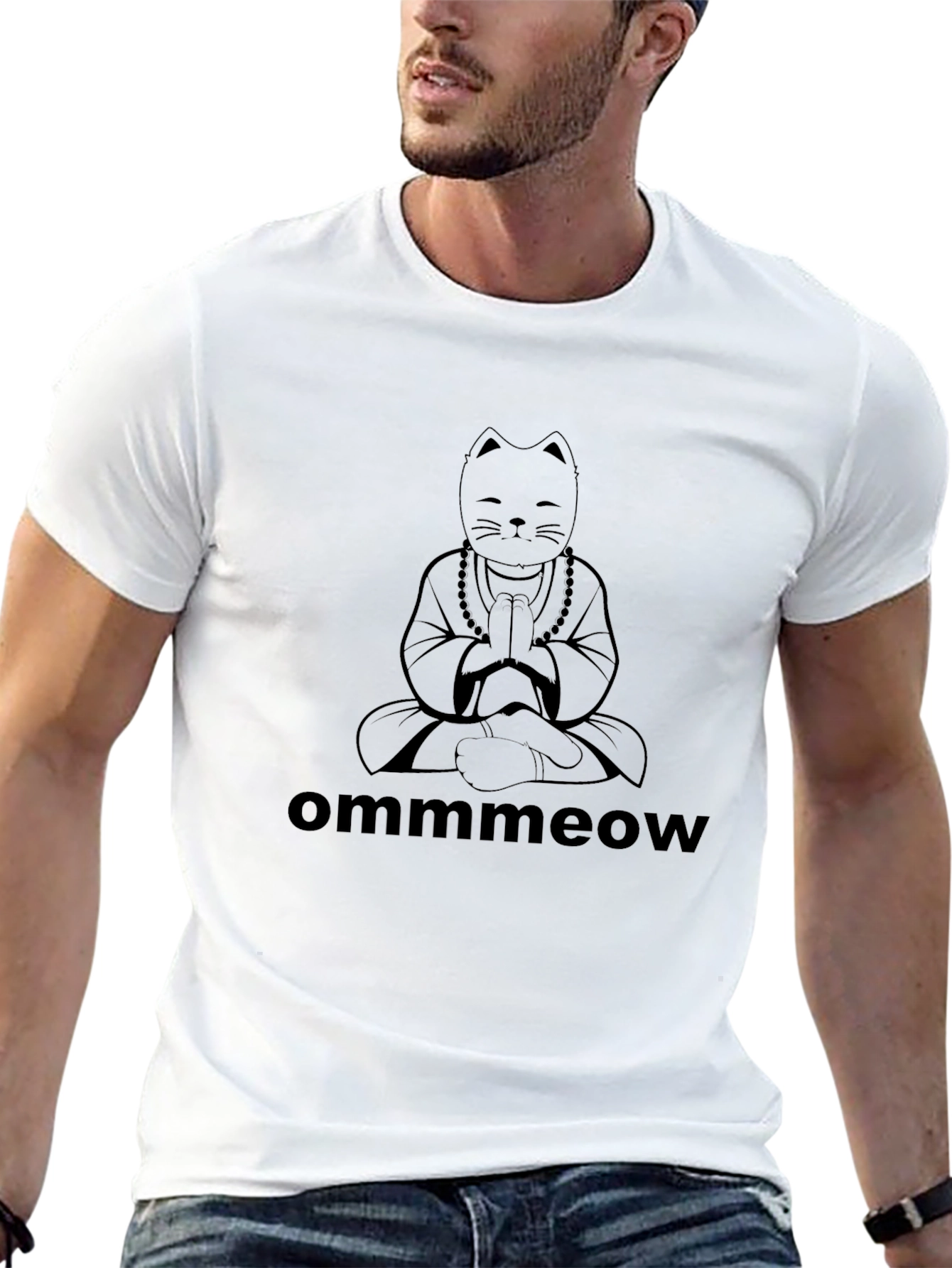 Ommmeow Cat Meditation T-Shirt - Zen Kitten Tee