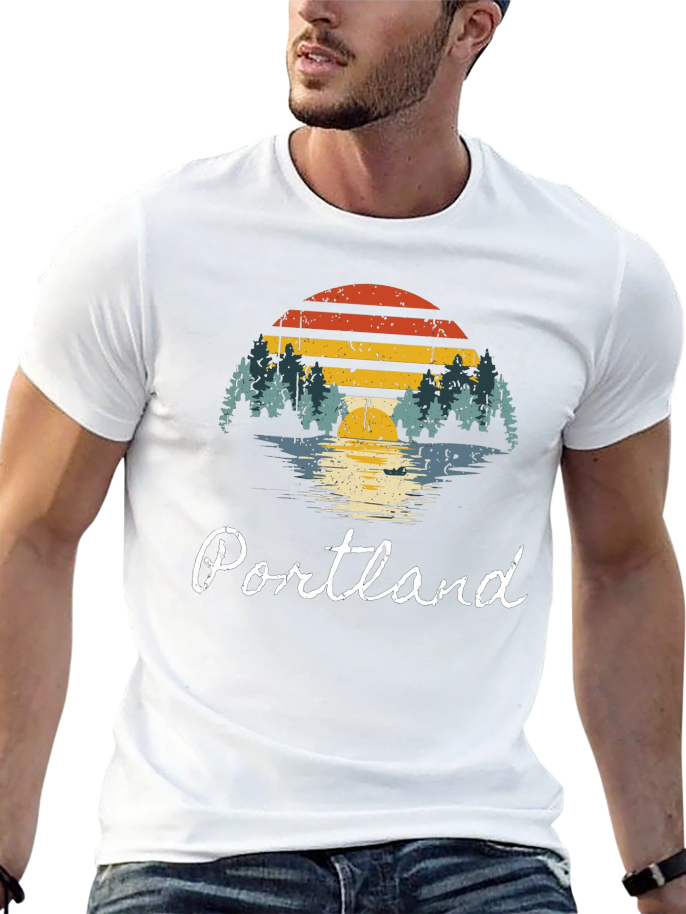 Portland Retro Sunset Graphic T-Shirt