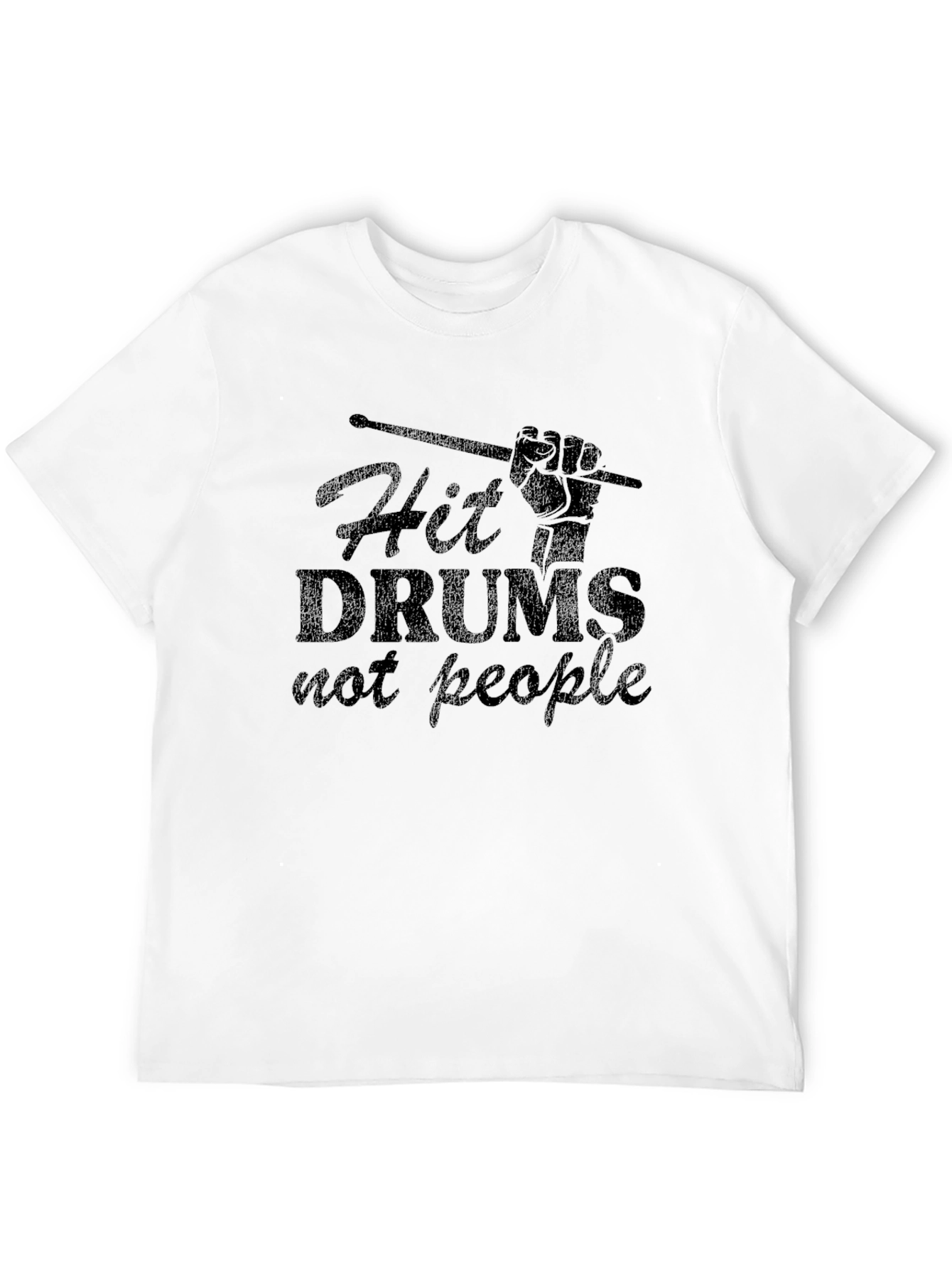 Hit Drums Not People Black T-Shirt