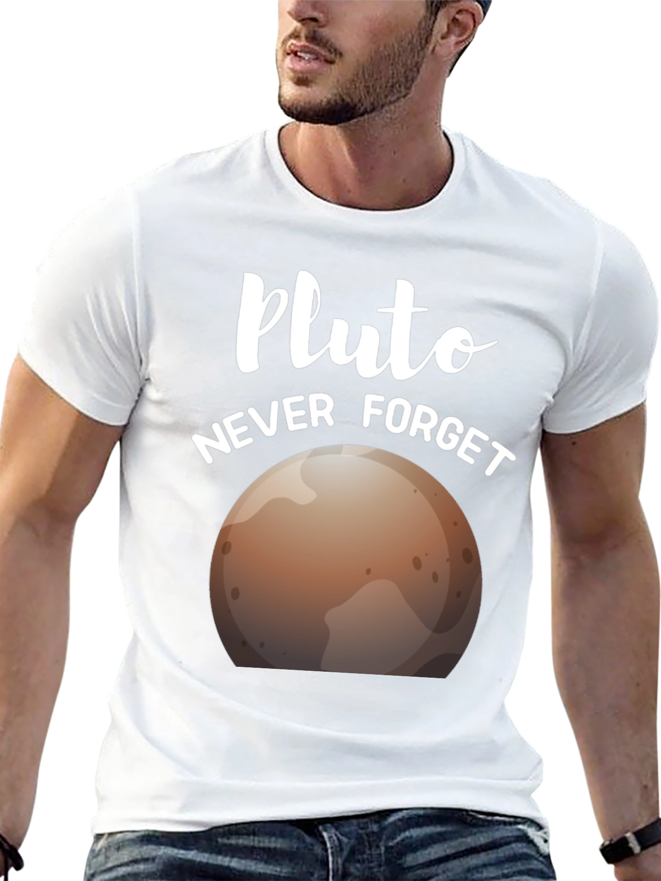 Pluto Never Forget Graphic Tee - Astronomy Shirt
