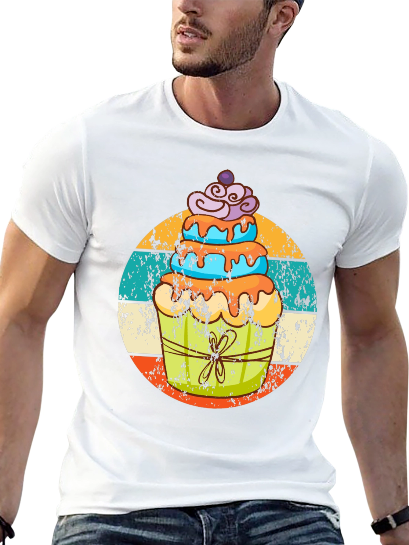 Retro Cupcake Graphic Tee - Fun Dessert Lovers Shirt