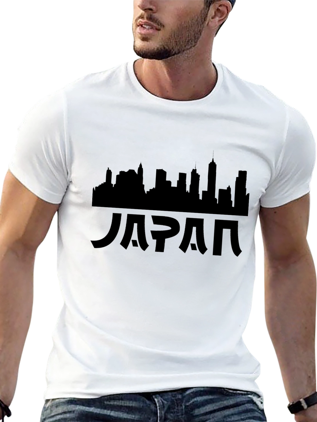Japan Skyline Black T-Shirt