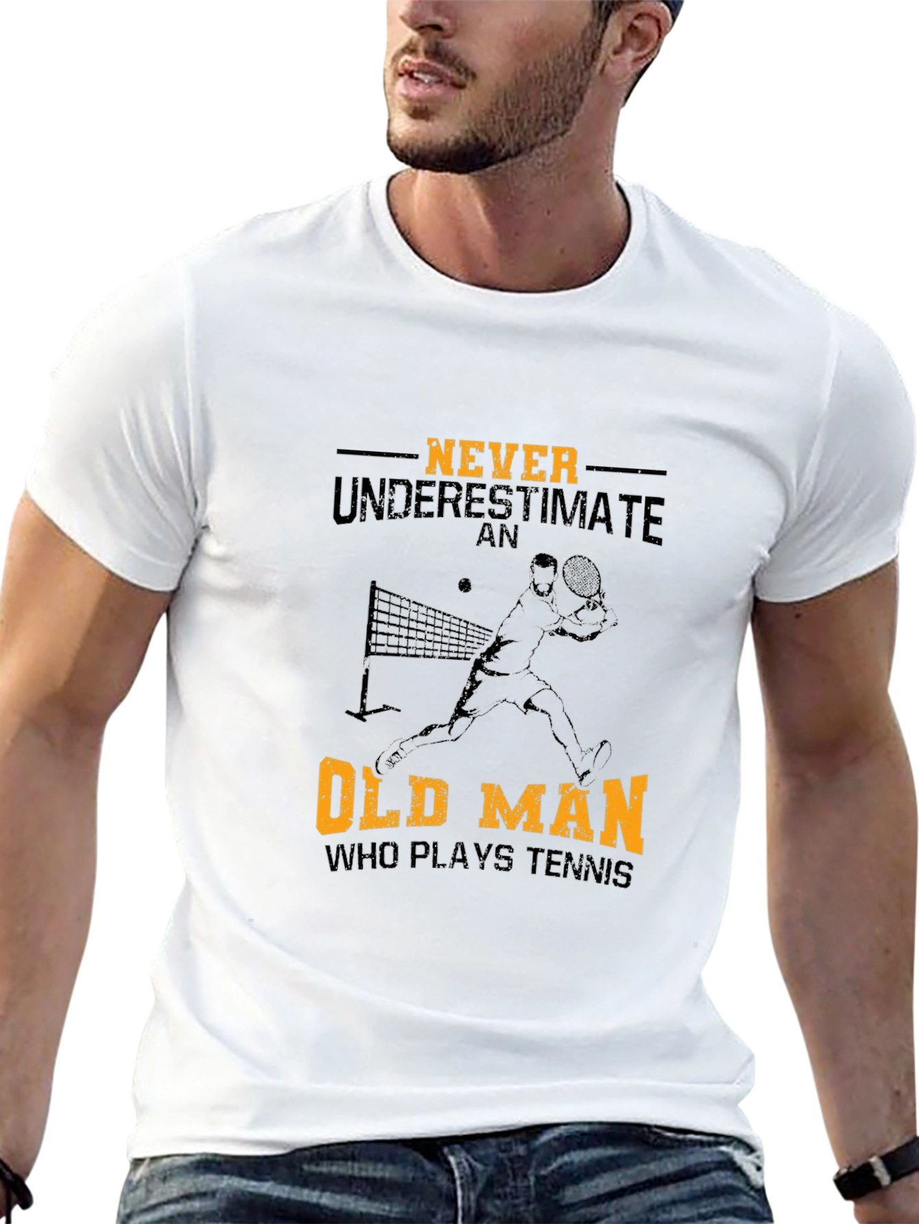 Never Underestimate Old Man Tennis T-Shirt