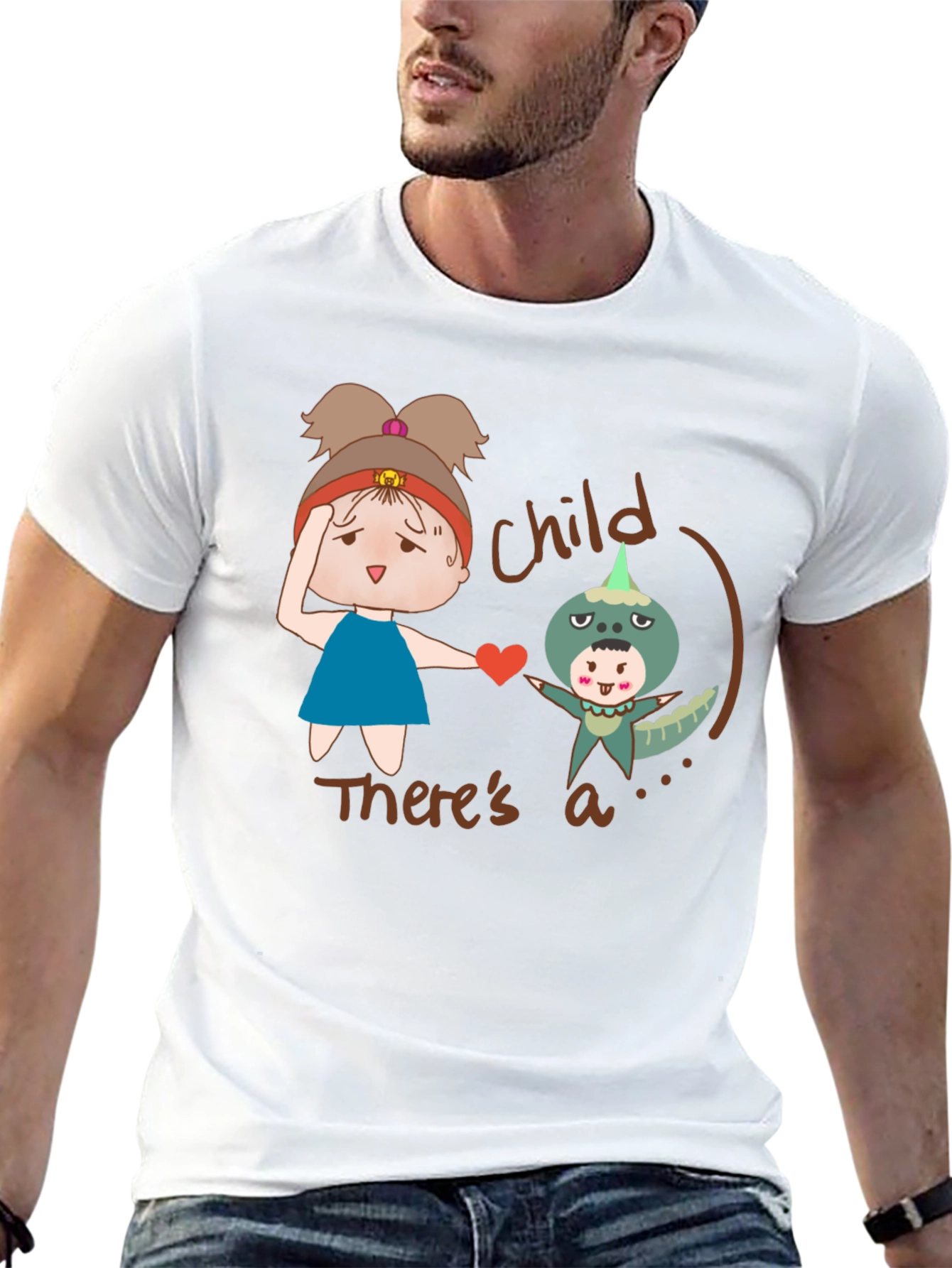 Child Theres a Monster T-Shirt - Black