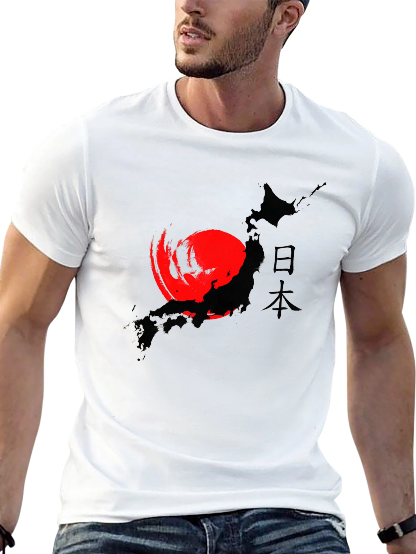 Japanese Map Graphic T-Shirt - Stylish Black Tee