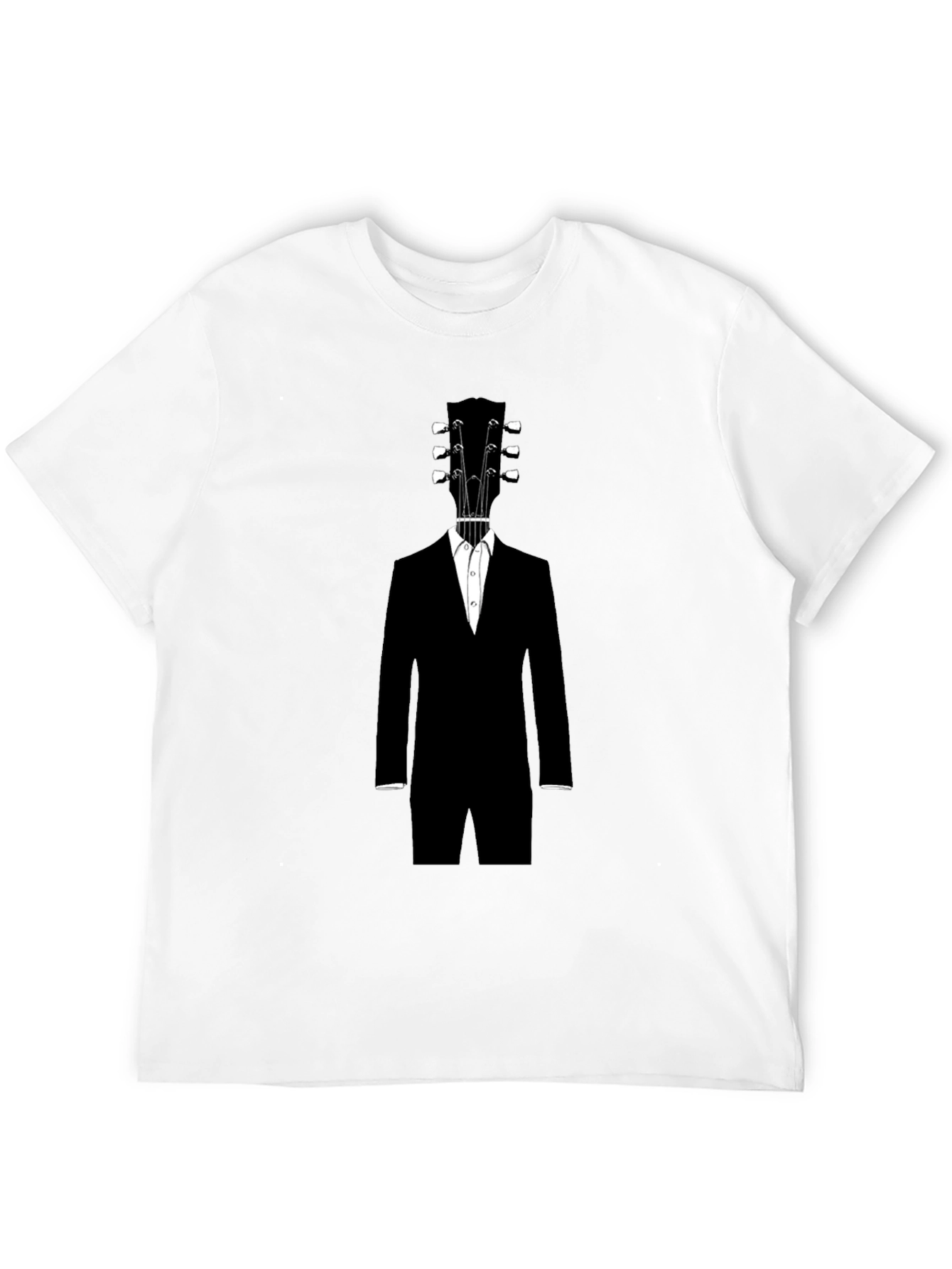 Guitar Head Suit Graphic Tee - Unique Musician Style