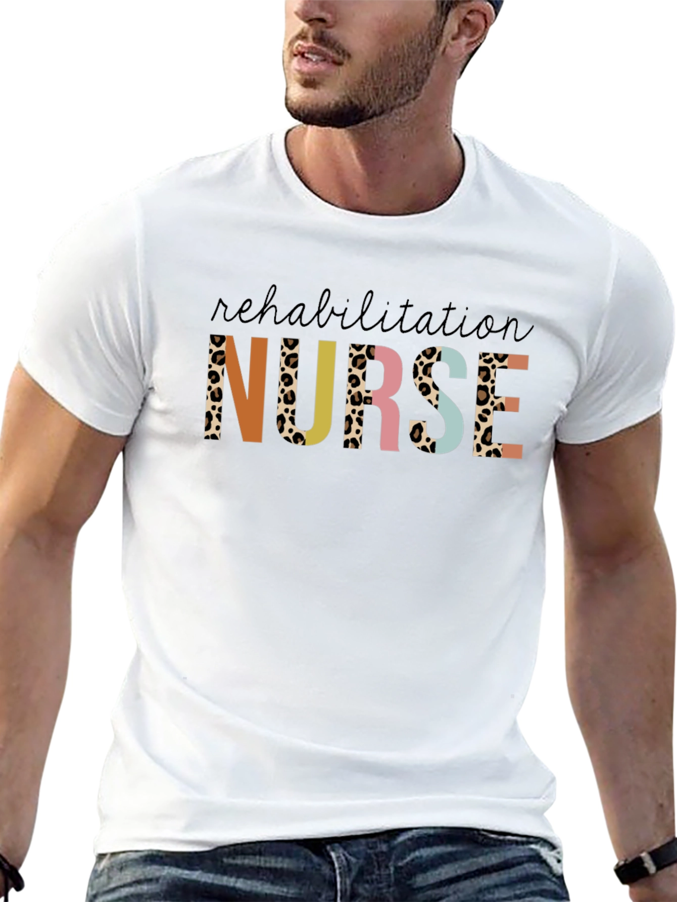 Rehabilitation Nurse Leopard Print Graphic Tee