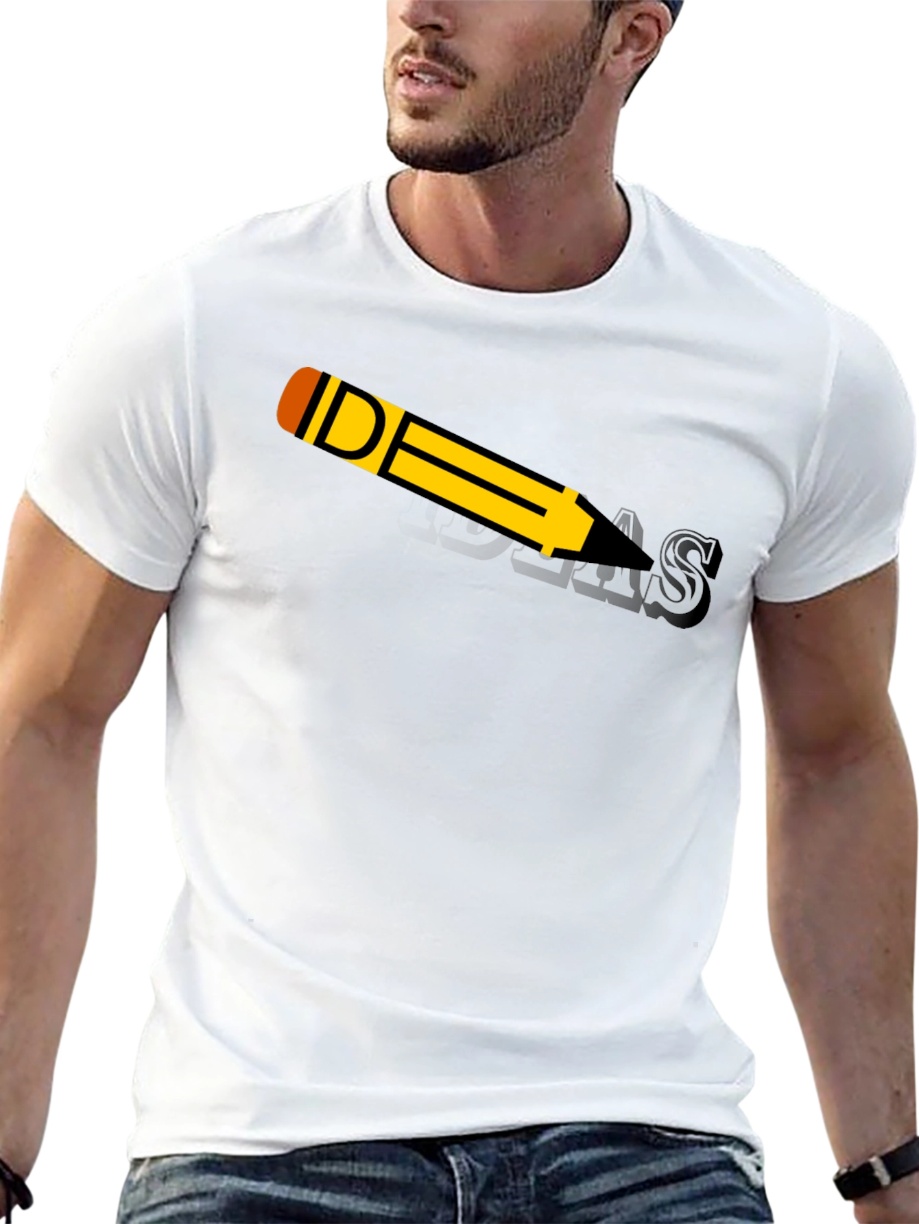 Ideas Pencil Black Graphic T-Shirt