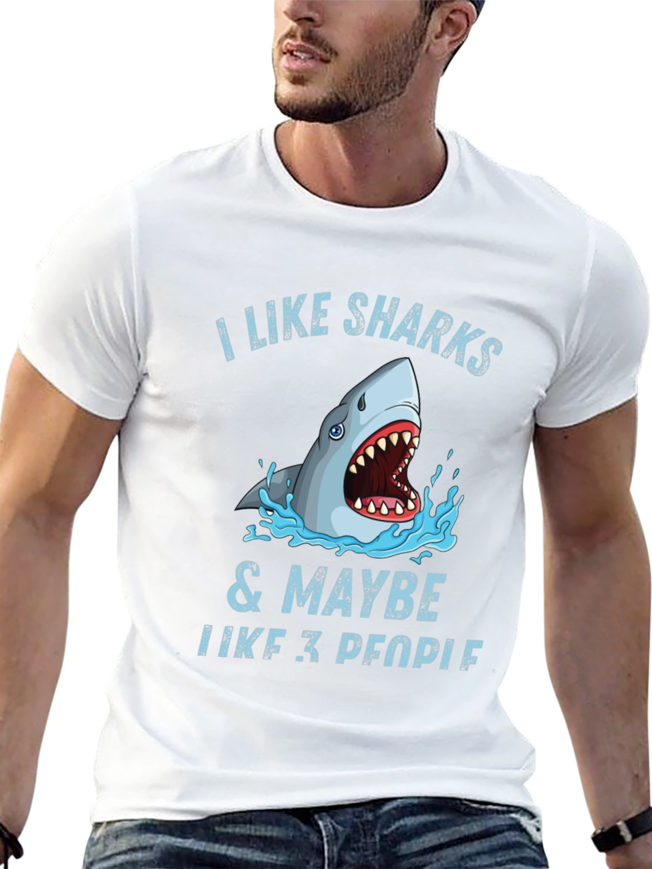 I Like Sharks & Maybe 3 People Graphic Tee