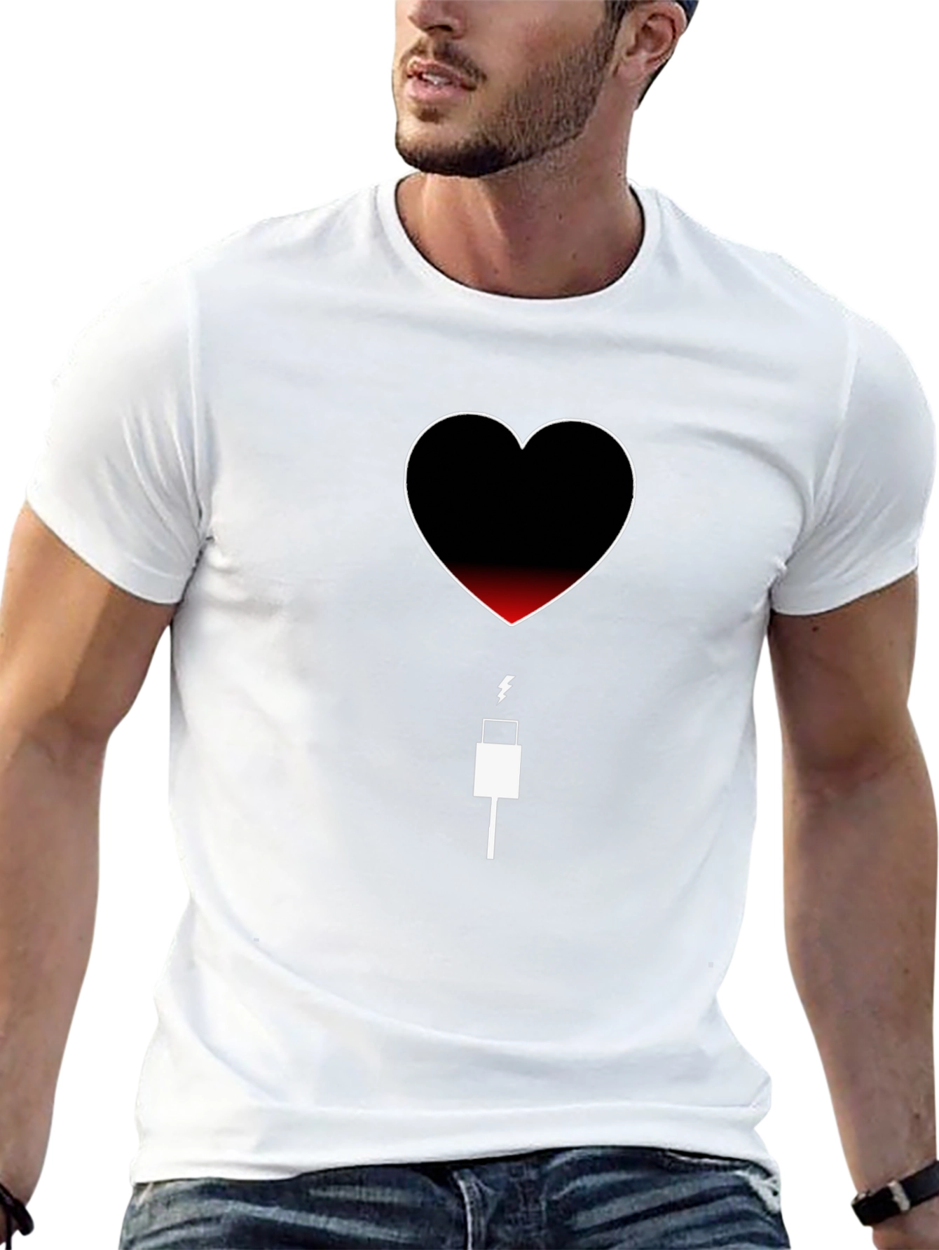 Heart Battery T-Shirt - Low Charge Love Needed