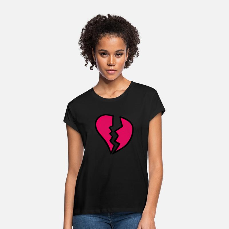 Broken Heart Design With Two Shades of Red Vector
