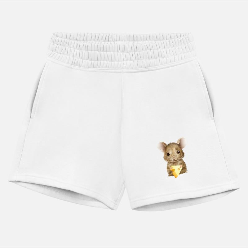 cute mouse enjoys a small piece of cheese