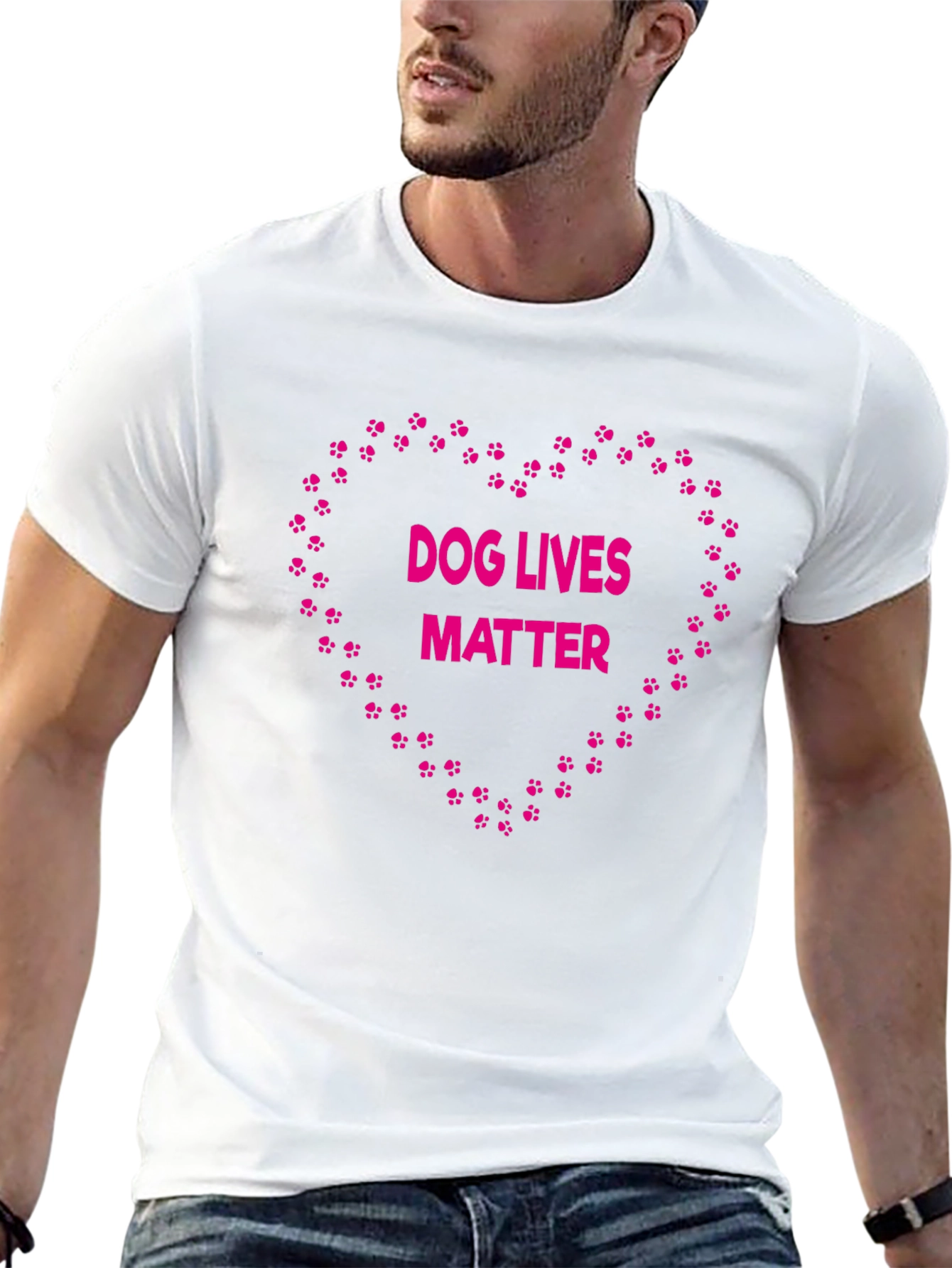 Dog Lives Matter Paw Print Heart Graphic Tee