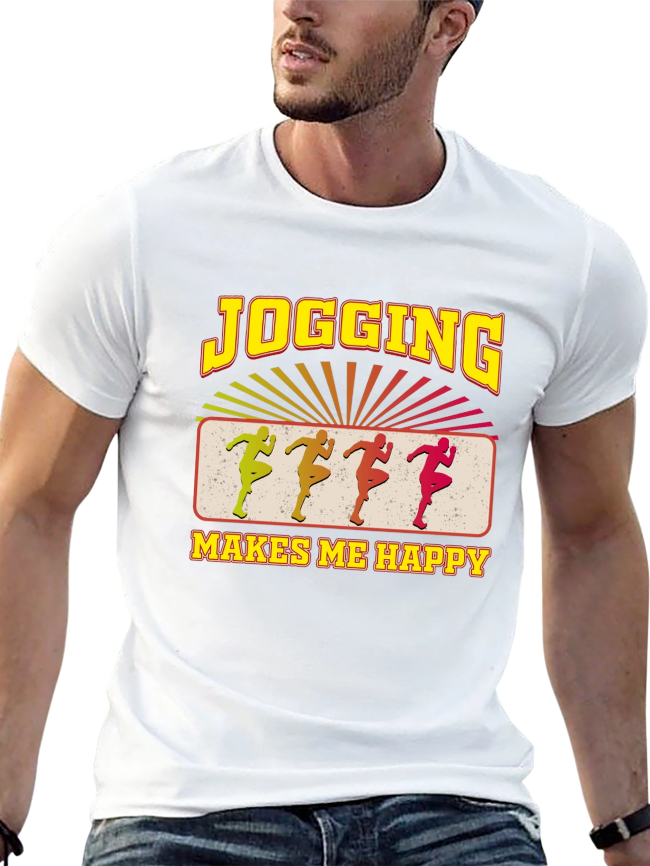 Jogging Makes Me Happy Black T-Shirt