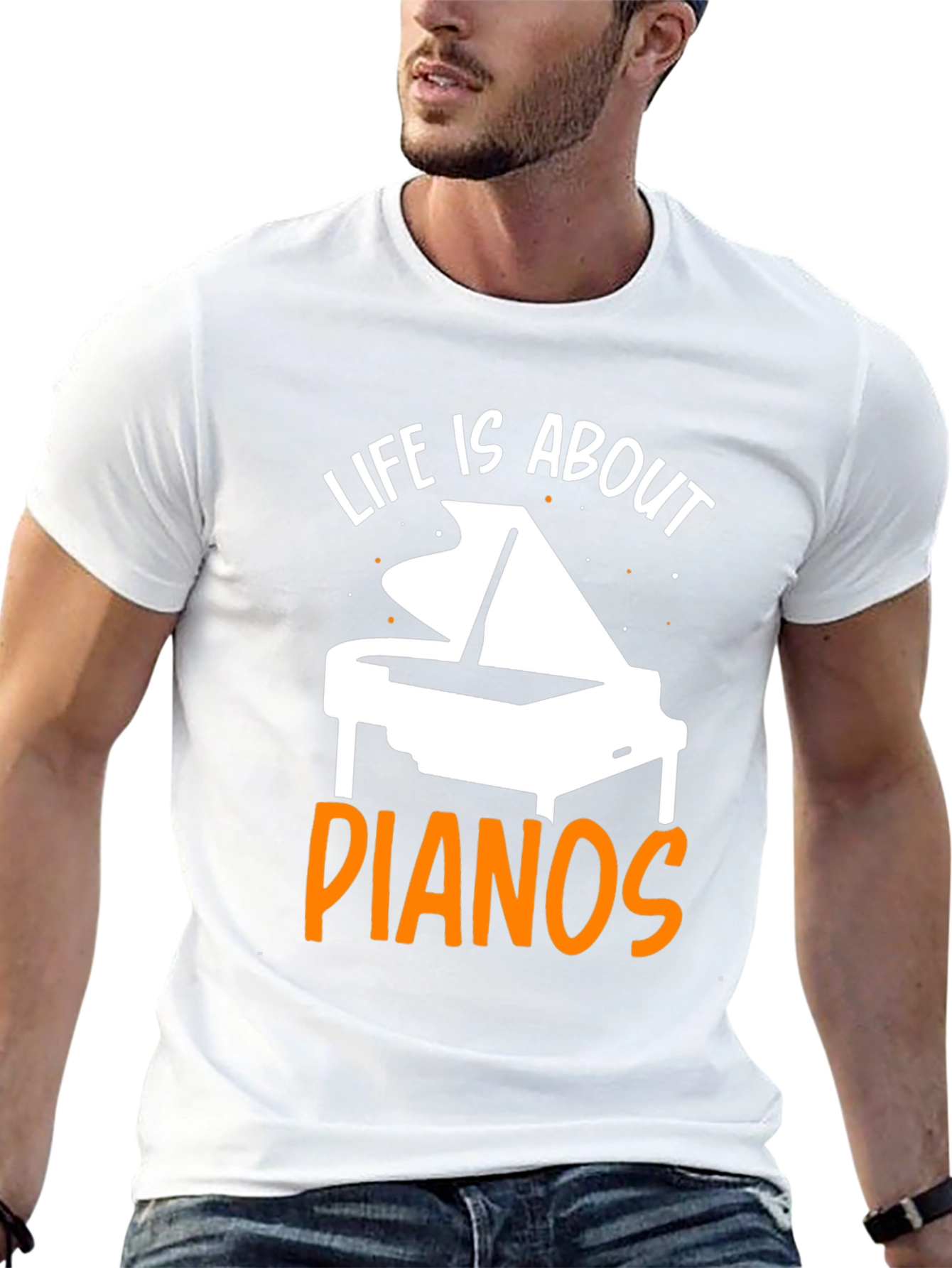 Life Is About Pianos Black T-Shirt