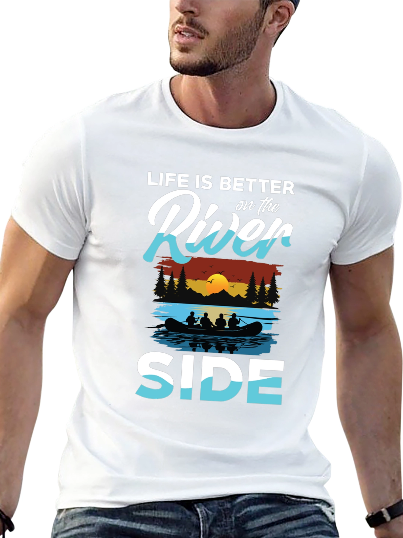Life is Better River Side Graphic T-Shirt