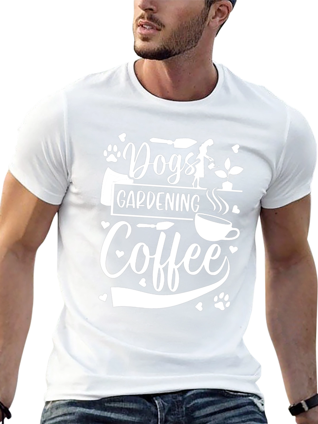 Dogs Gardening Coffee T-Shirt