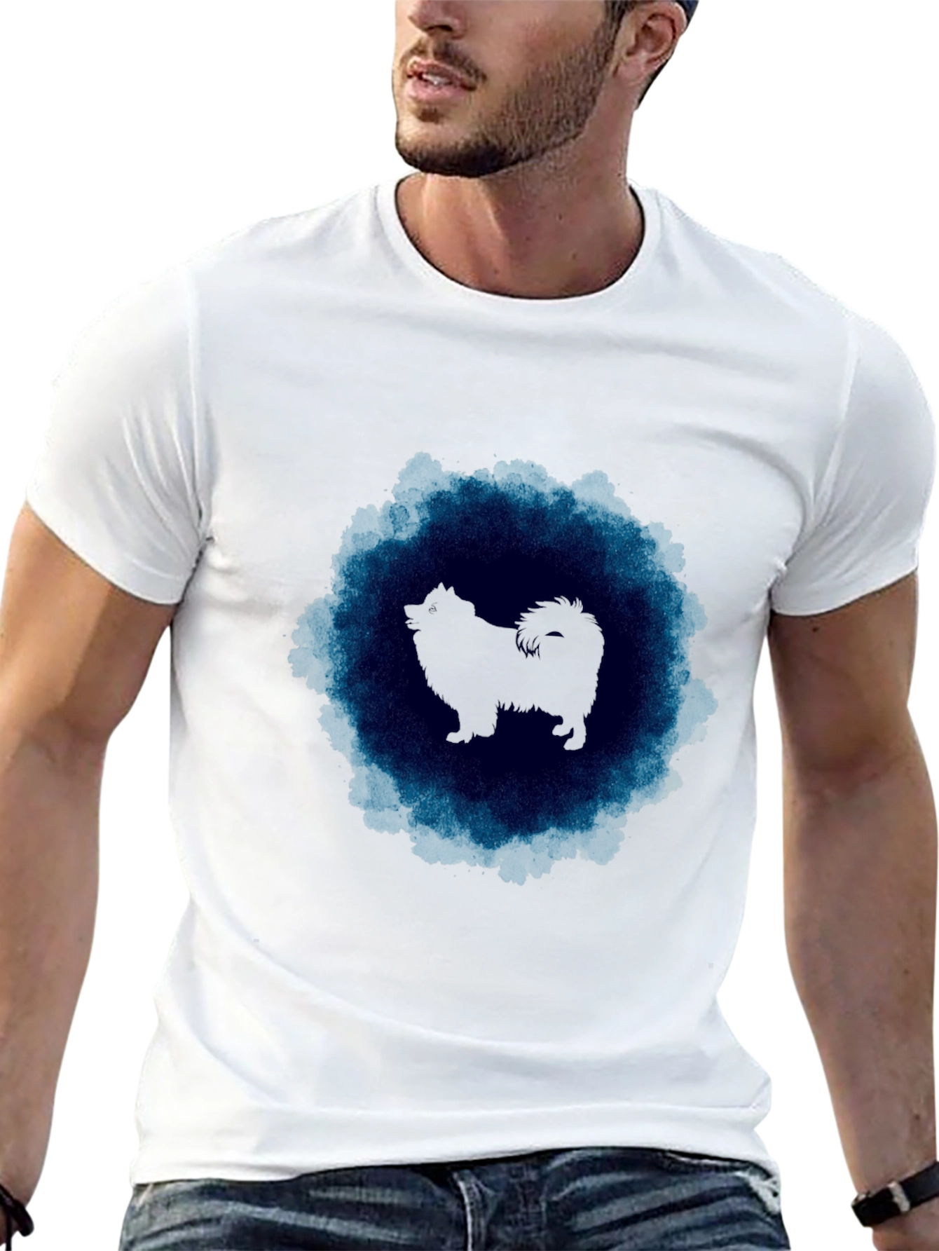 Dog Silhouette Graphic Black T-Shirt