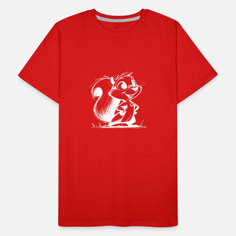 Funny Squirrel Pencil Line Drawing