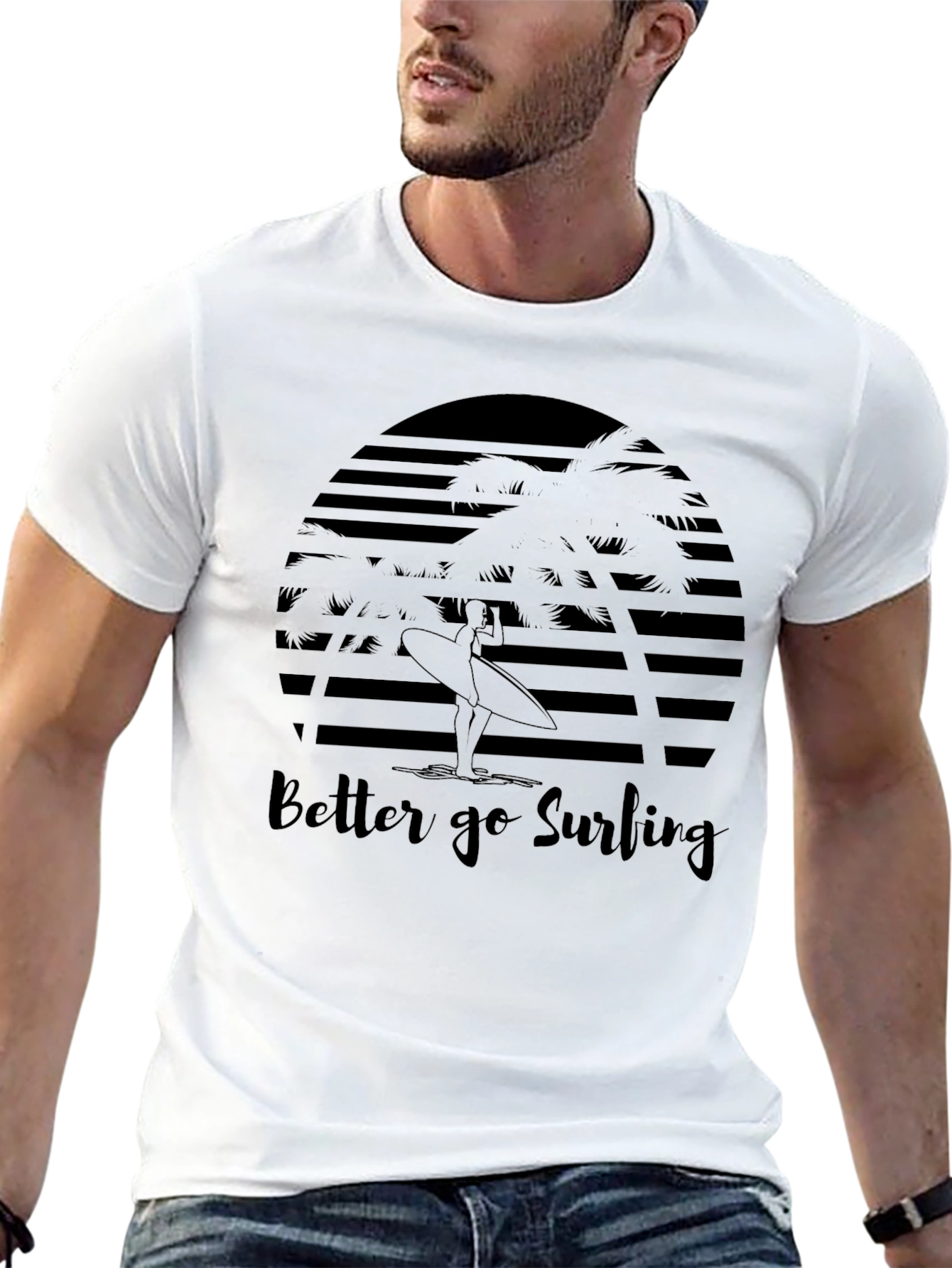 Surfing T-Shirt - Graphic Print Tee