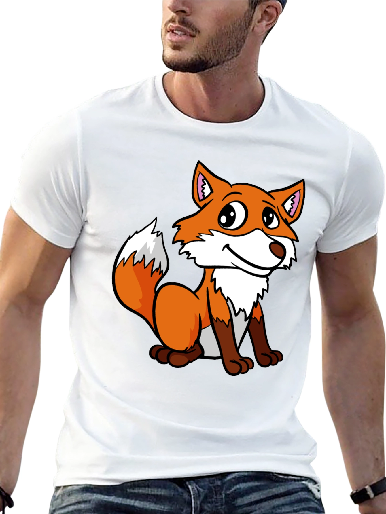 Cute Fox Graphic Tee - Unisex Black T-Shirt