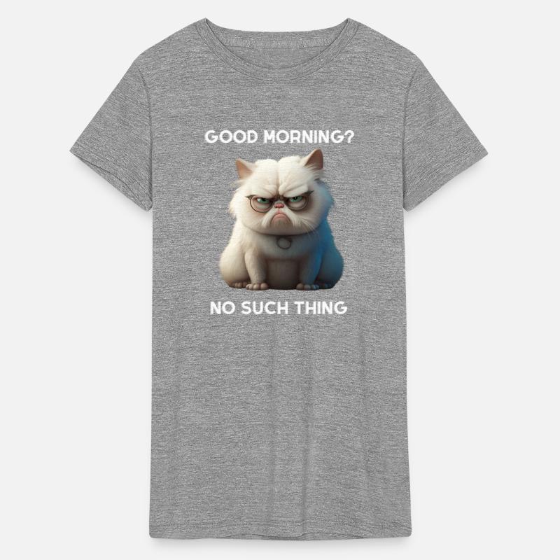 Grumpy, sarcastic white cat - Good morning