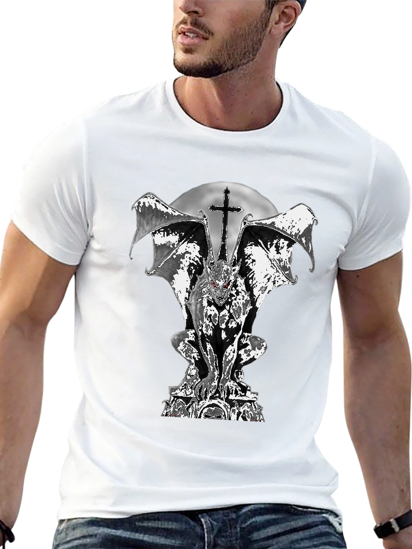Gothic Gargoyle T-Shirt - Dark and Edgy Design
