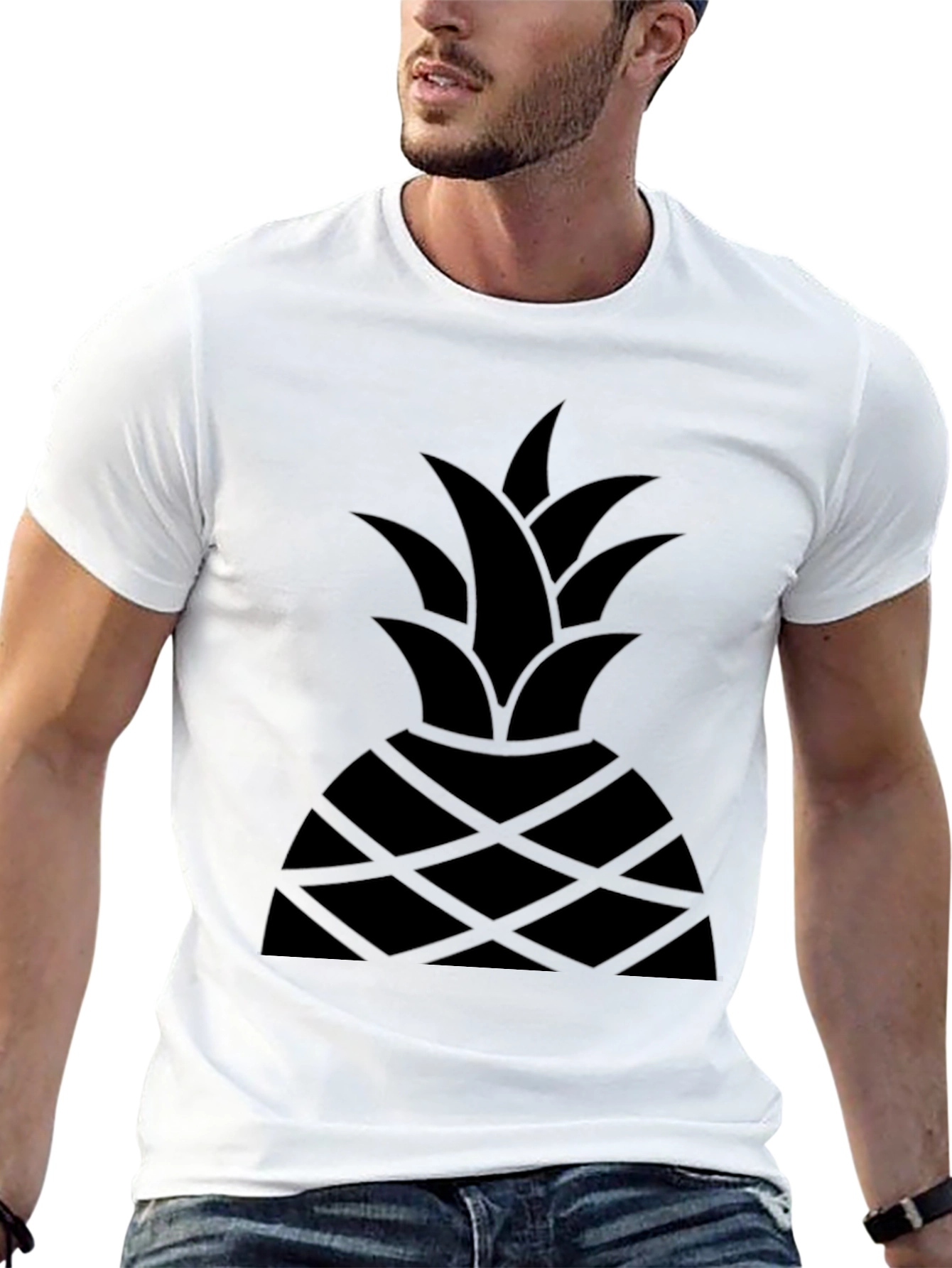 Black Pineapple Graphic T-Shirt - Modern Style