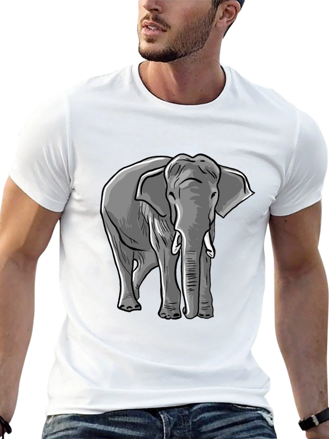 Elephant Graphic Tee - Mens Black T-Shirt