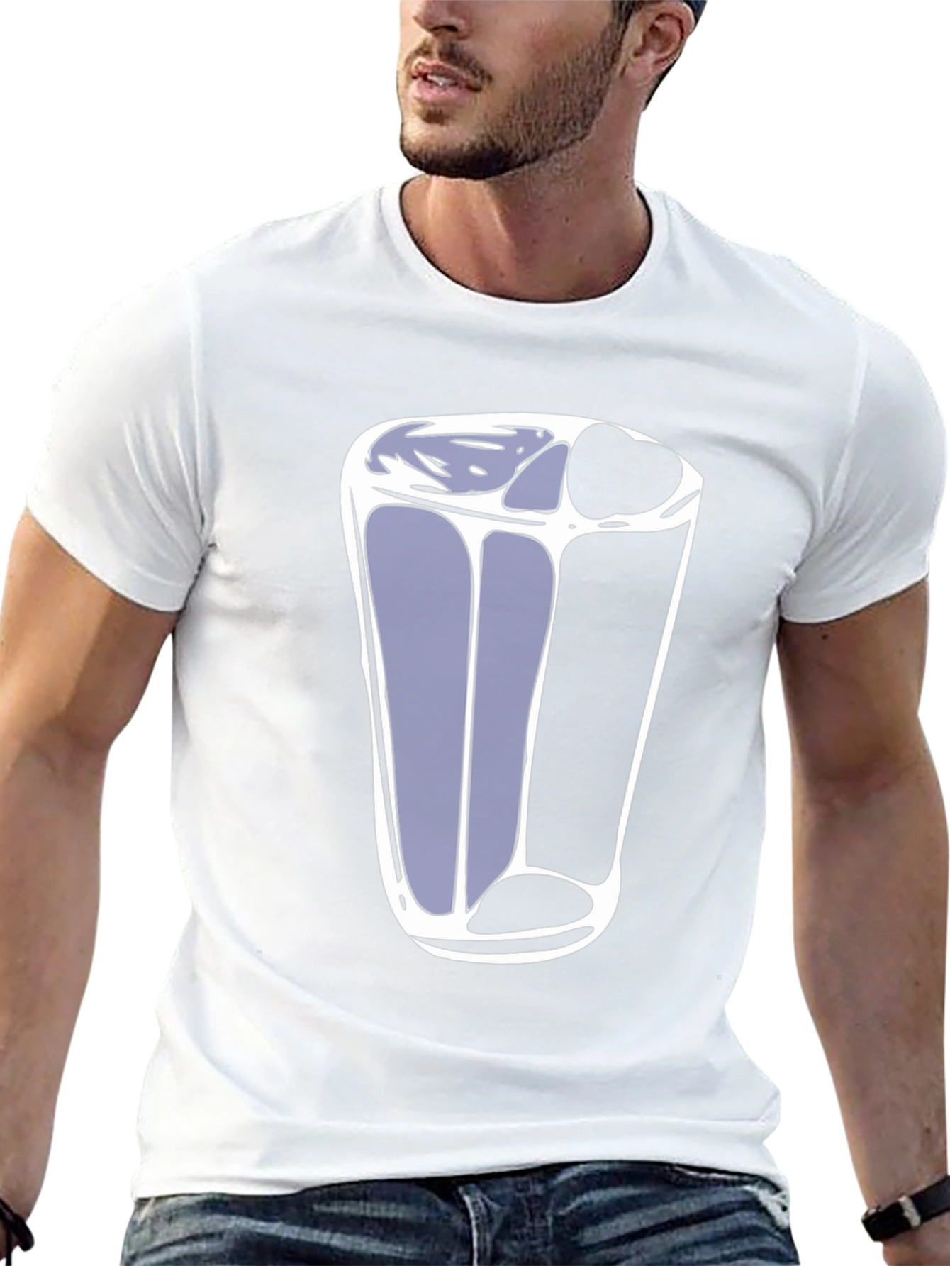 Black T-Shirt with Abstract Glass Print