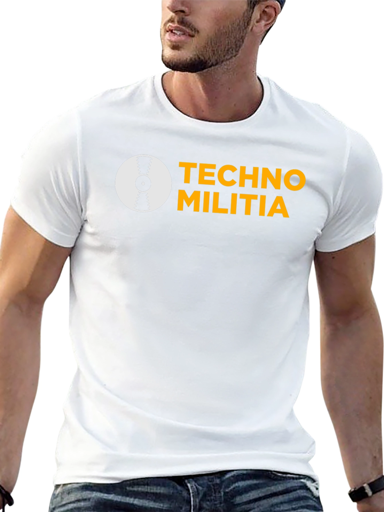 Techno Militia Graphic Tee - Black Cotton T-Shirt