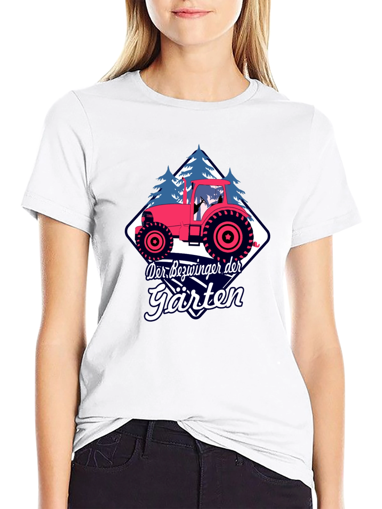Mens Black Tractor Graphic T-Shirt