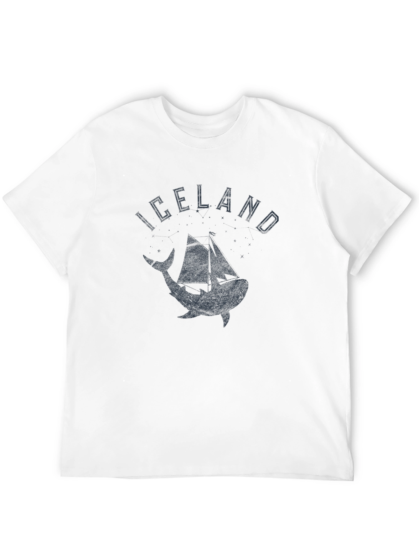 Iceland Whale Sailboat Graphic Tee - Black