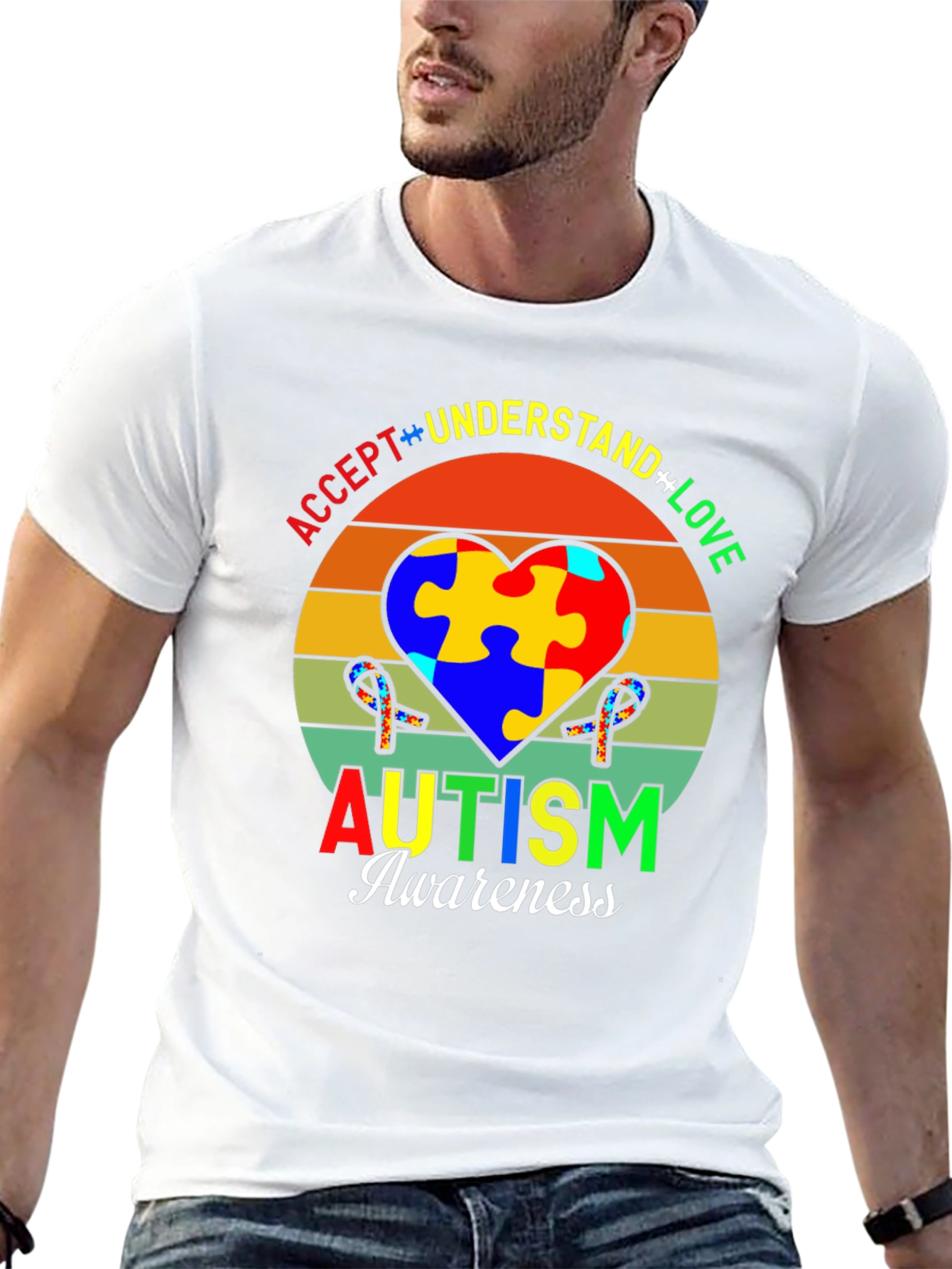 Autism Awareness T-Shirt - Accept Understand Love