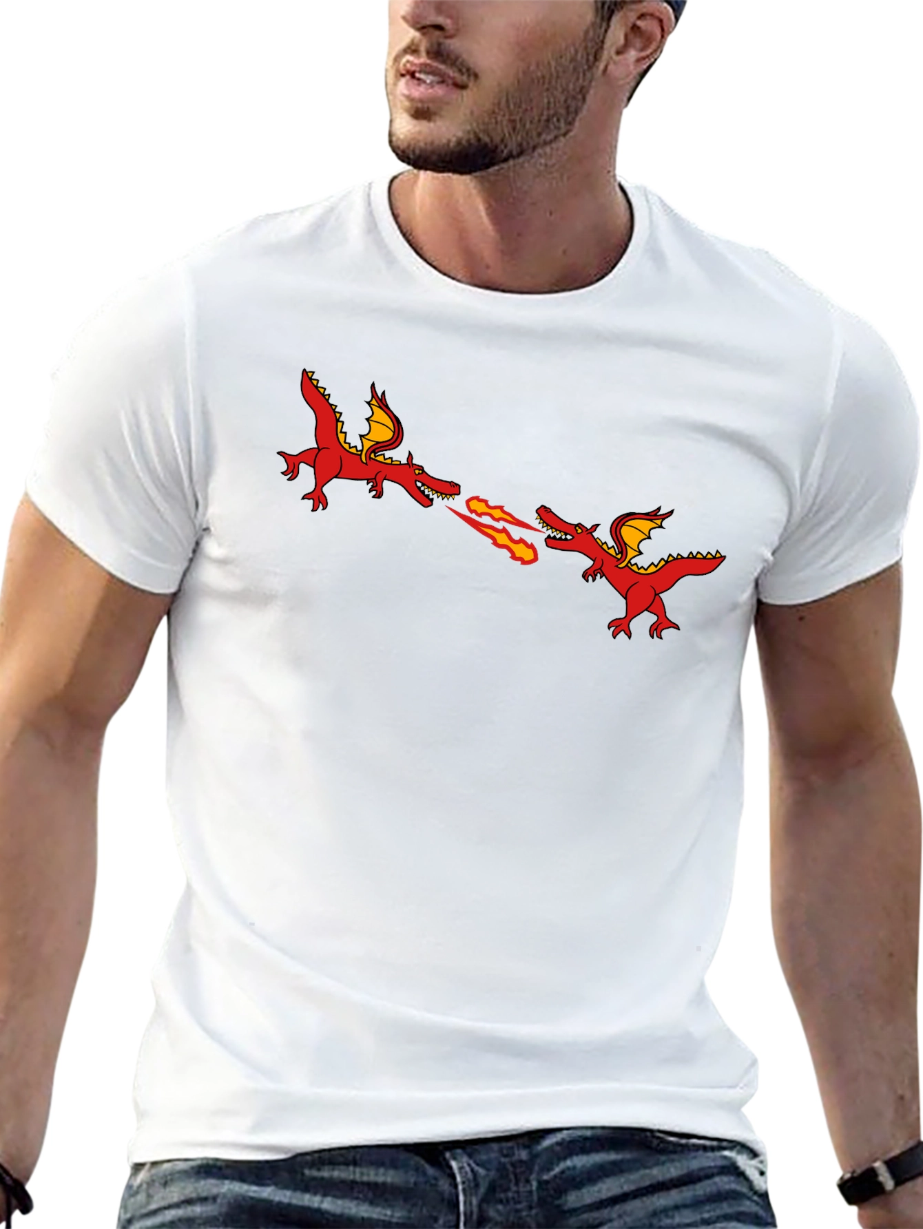 Dragon Fire Breath Graphic Black T-Shirt