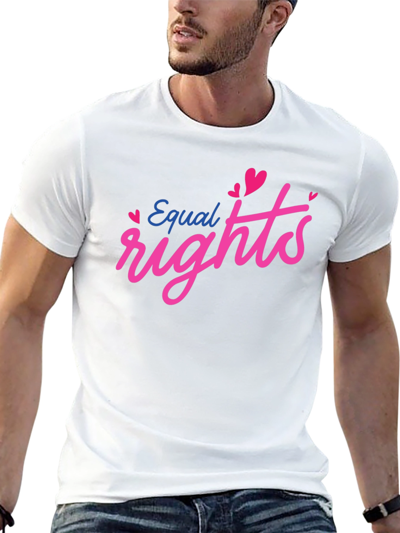 Equal Rights Love Heart Graphic Black T-Shirt