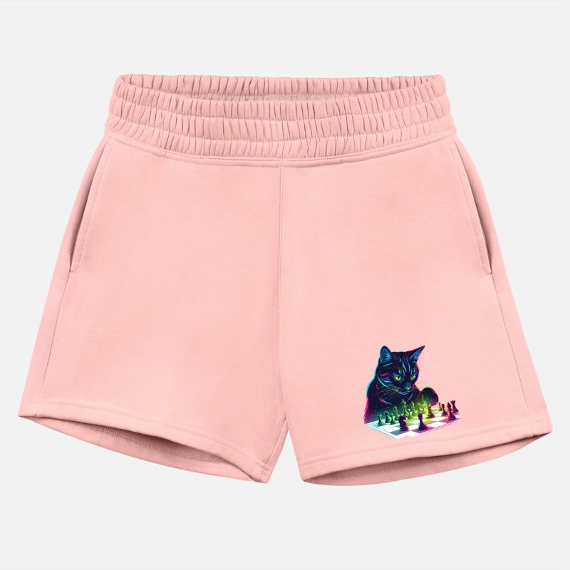 Neon Black Cat Chess Art