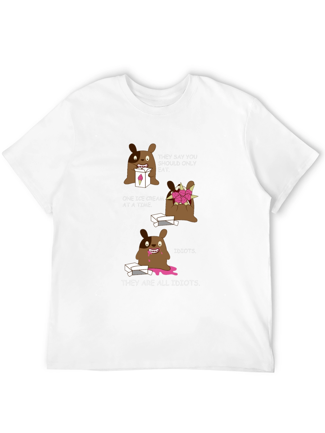 Funny Dog Ice Cream Graphic T-Shirt