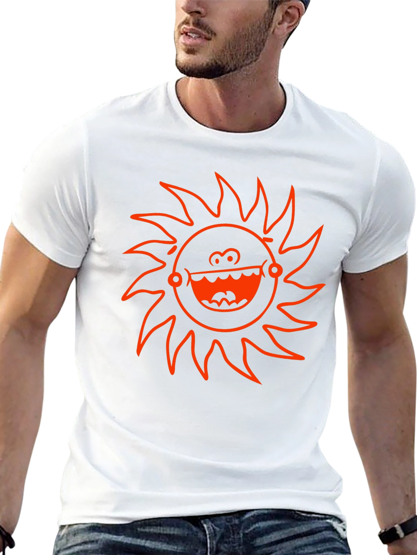 Funky Sun Graphic T-Shirt - Black Cotton Tee