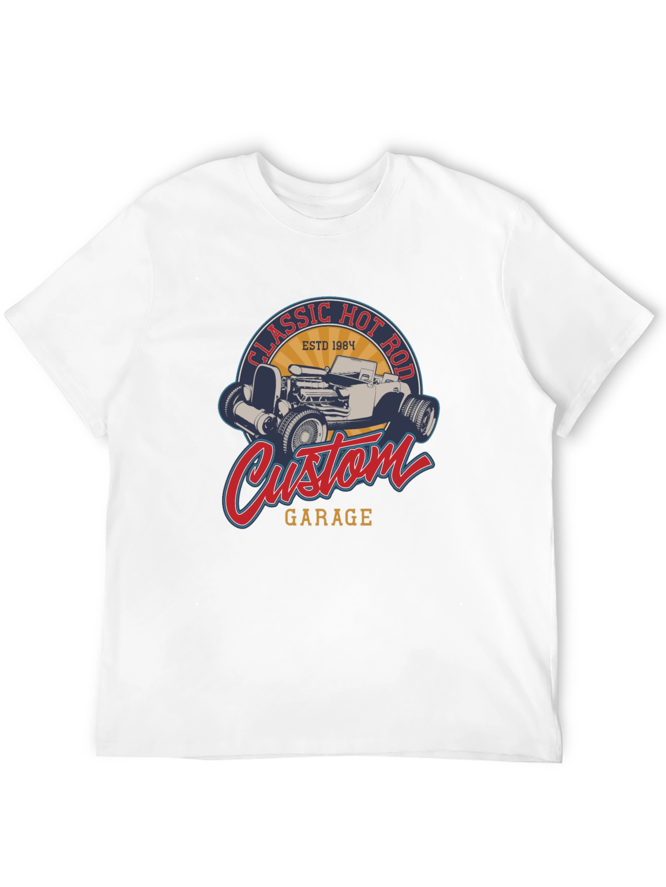 Classic Hot Rod Custom Garage Black T-Shirt