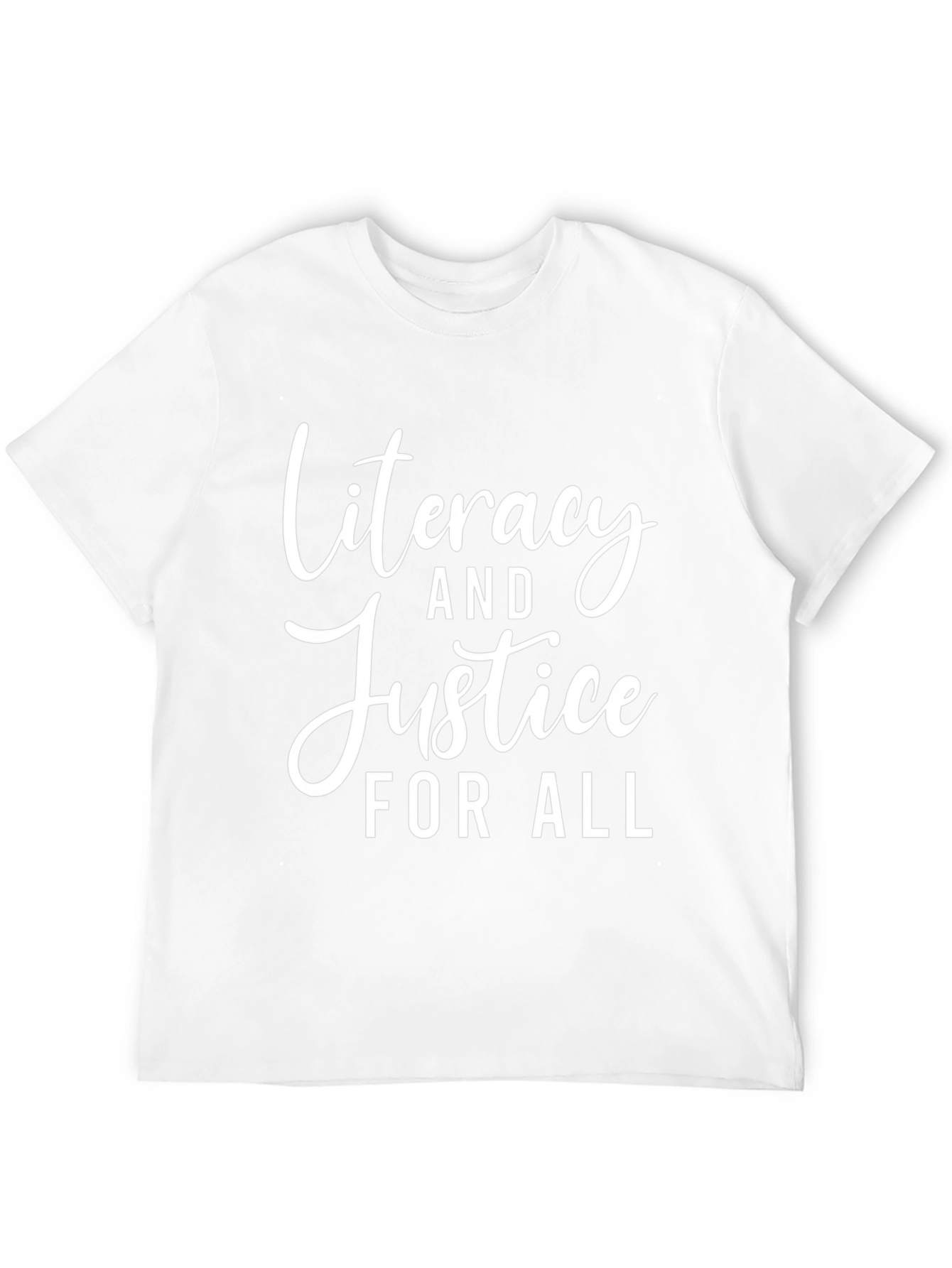 Literacy & Justice for All Black T-Shirt